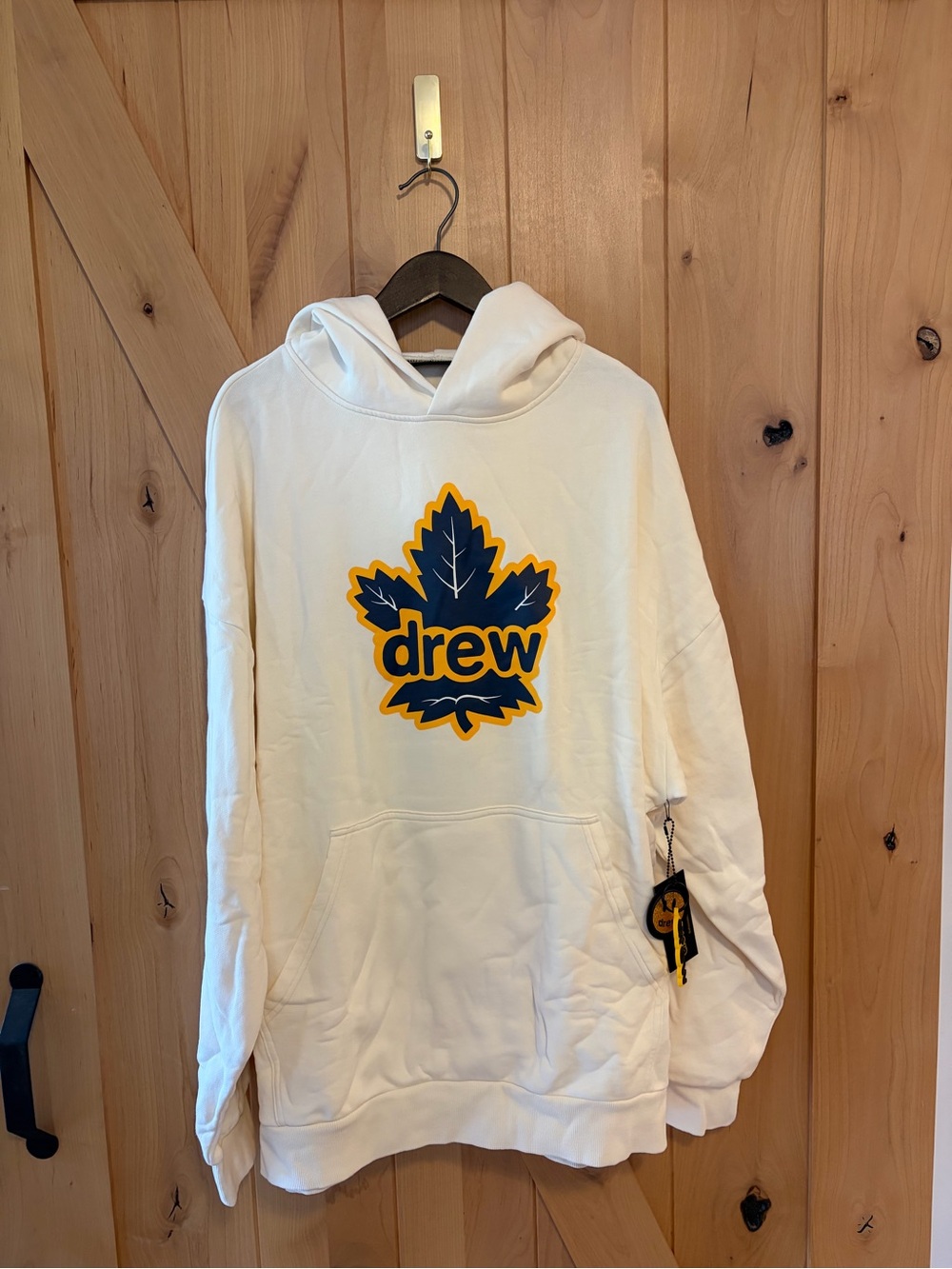 NWT Drew House x Toronto Maple Leafs Hoodie Cream Men’s XXL Justin Bieber
